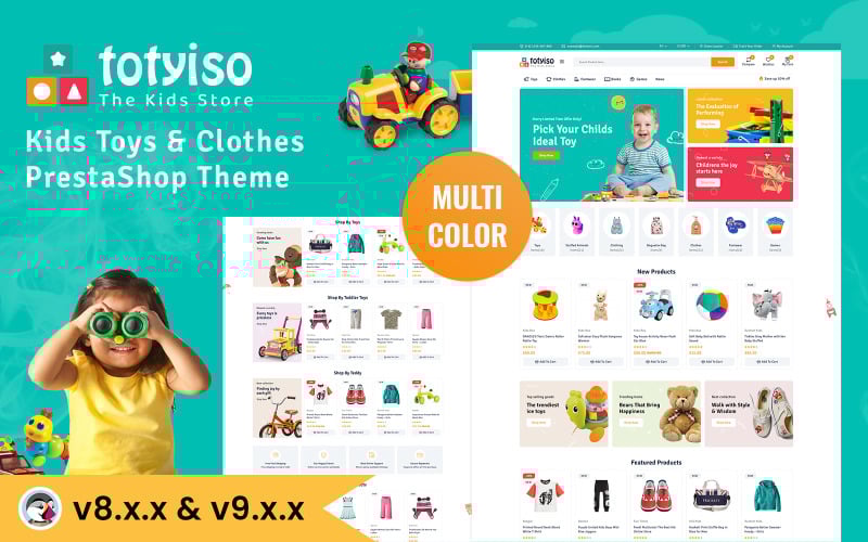 Totyiso - Loja de brinquedos e roupas infantis Tema Prestashop