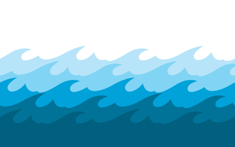 Vatten våg ikoner hav illustration designmall v.3