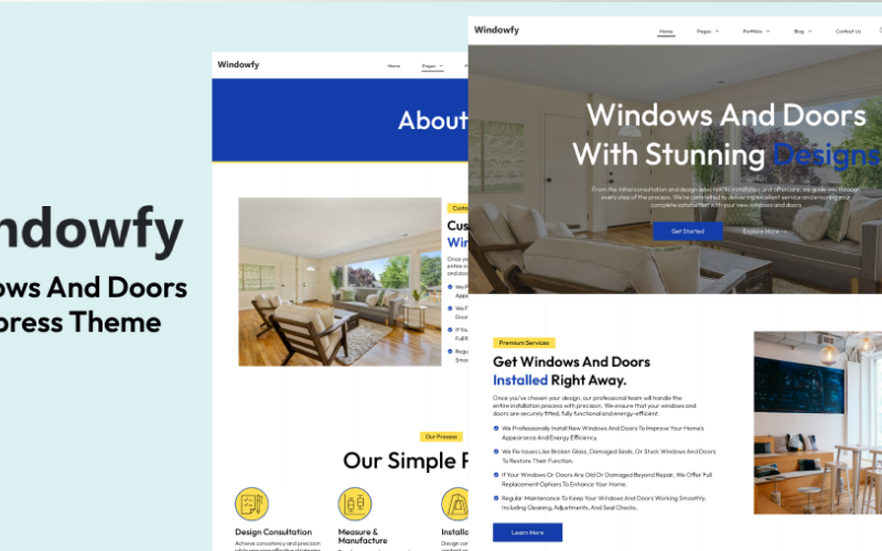 Windowfy - Thème Wordpress pour services de portes et fenêtres