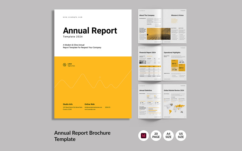 Modello di progettazione del layout della brochure del rapporto annuale