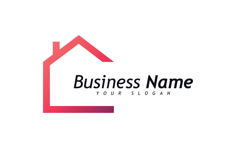 Modèle de logo vectoriel de maison, logo d'icône de construction immobilière et de maison créative Modèle 7