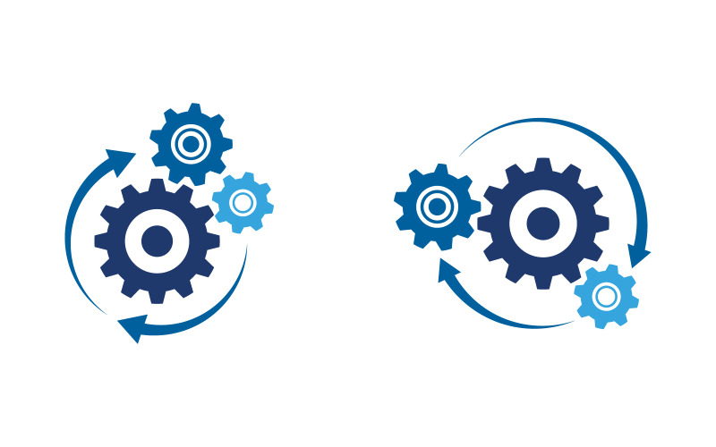 Modèle de logo de technologie industrielle Gear v.10