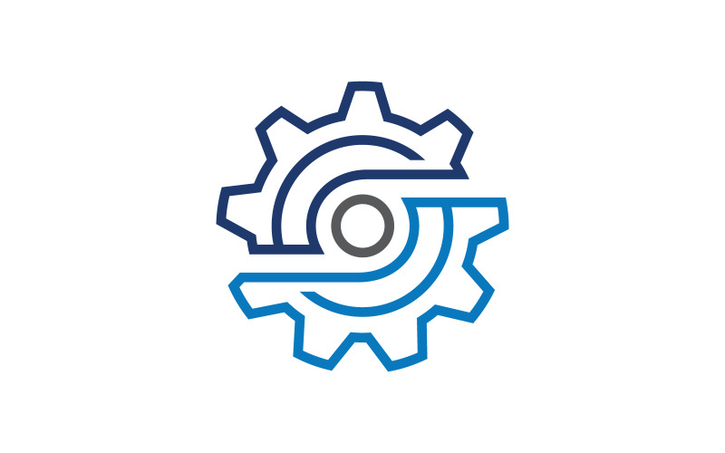 Шаблон логотипа Gear Industrial technology v.3