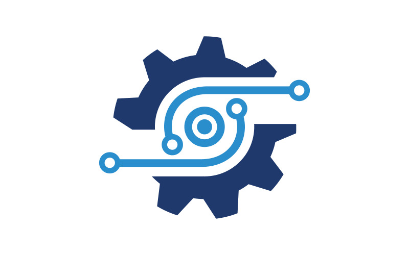 Szablon logo technologii przemysłowej Gear v.5
