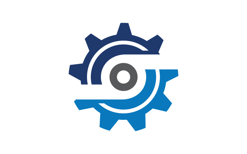 Szablon logo technologii przemysłowej Gear v.7