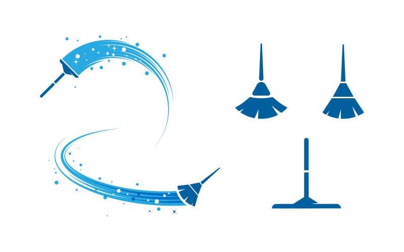 Usługi sprzątania ikona logo Szablon wektor Ilustracja v.6