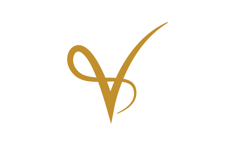V 字母元素个人标志模板矢量插图设计 v.8