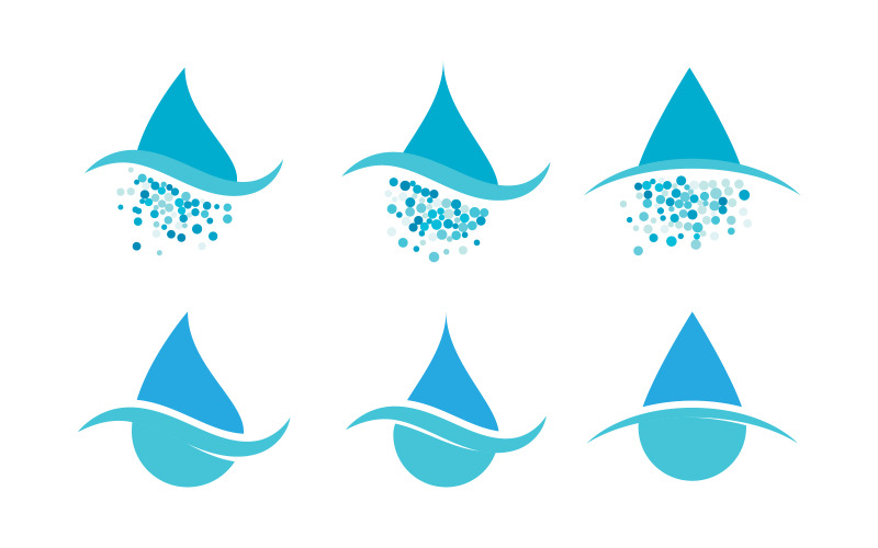 Goccia d'acqua eco natura Logo Template illustrazione vettoriale design v.1