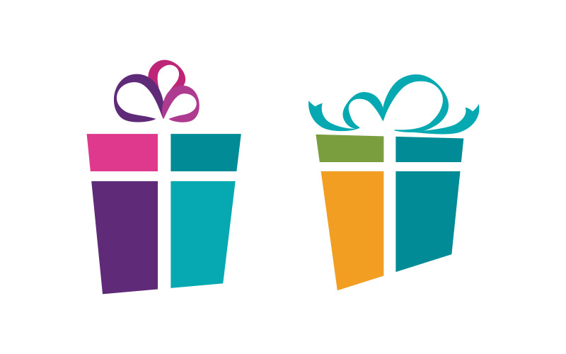 Logo-ontwerpsjabloon voor geschenkdoospictogram vectorillustratie v.10