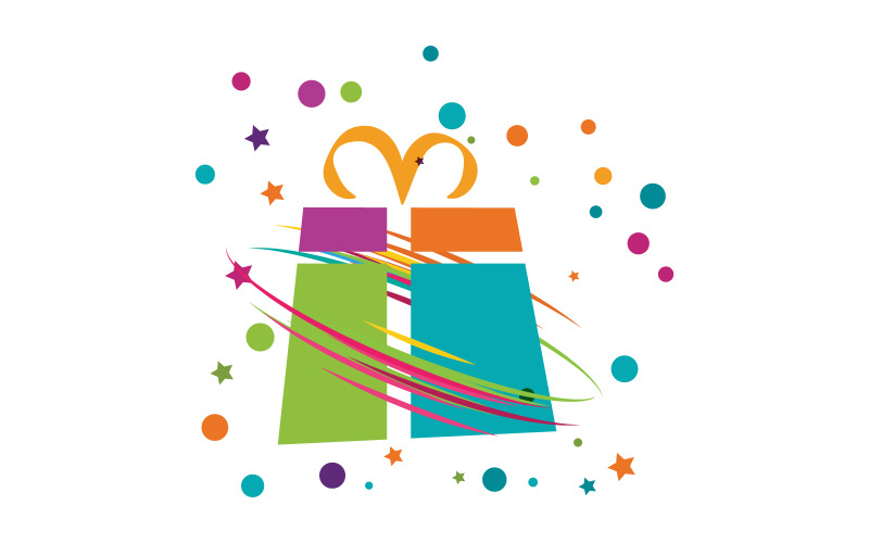 Logo-ontwerpsjabloon voor geschenkdoospictogram vectorillustratie v.11