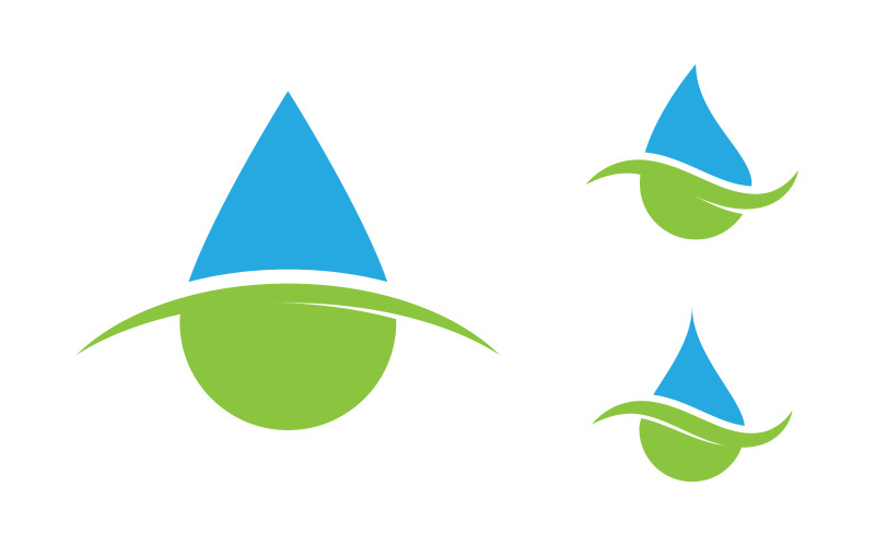 Vattendroppe eco nature Logo Mall vektorillustration design v.3