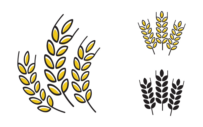 Agricoltura cibo grano riso icona vettoriale illustrazione design v.3