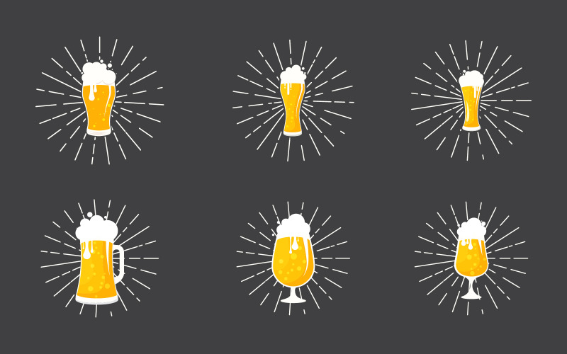 Bier ambachtelijke vectorillustratie ontwerp sjabloon v.1