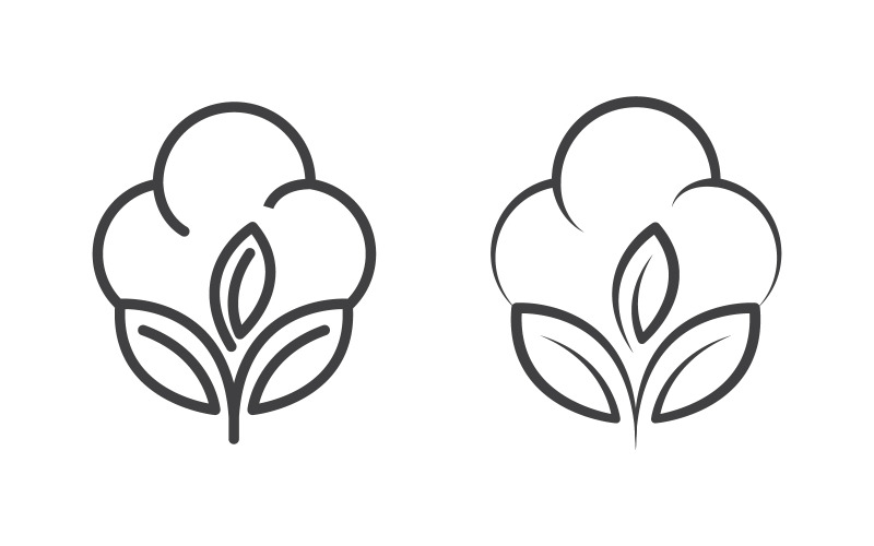 Bomull blomma vektor ikon mall symbol natur designmall v.3