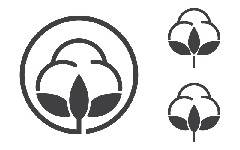 Bomullsblomma vektor ikon mall symbol natur designmall v.2