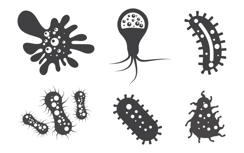 Diseño de plantilla de ilustración vectorial médica de virus v.1