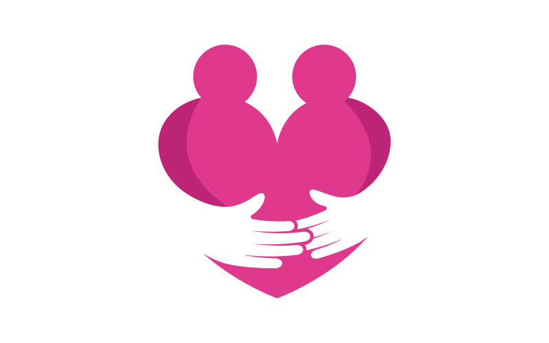 Hand Concept Ömsesidig hjälp vård social mänsklighet Logotyp designmall v.14
