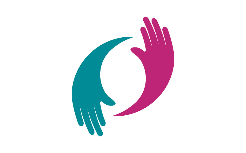 Hand Concept Ömsesidig hjälp vård social mänsklighet Logotyp designmall v.8
