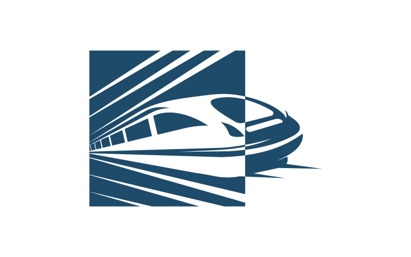 Ilustração vetorial de ícone de trem rápido, design de modelo de logotipo v.3