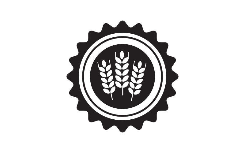 Landwirtschaftliche Lebensmittel Weizen Reis Vektor Symbol Illustration Design v.2