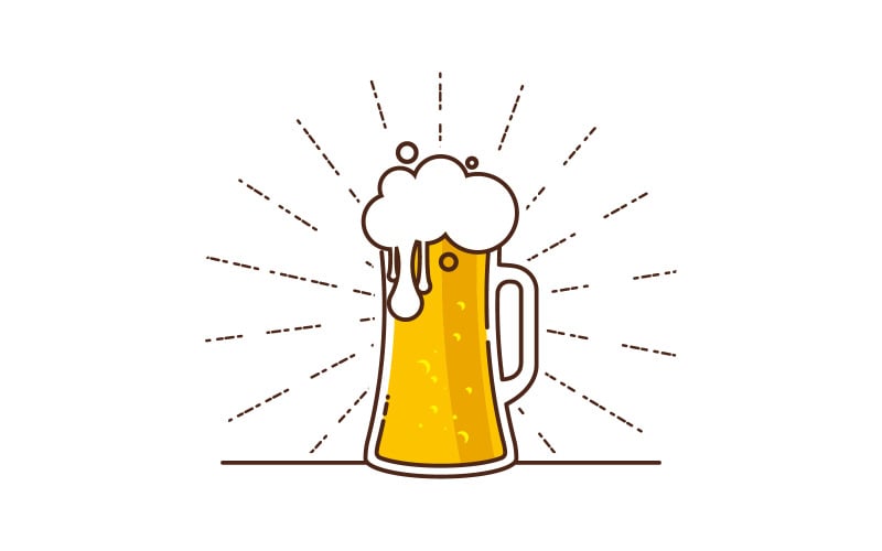 Modelo de design de ilustração vetorial de artesanato de cerveja v.9