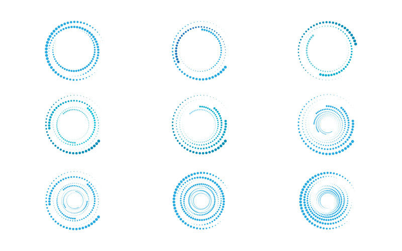 Modelo de design de ilustração vetorial de pontos de círculo de meio-tom
