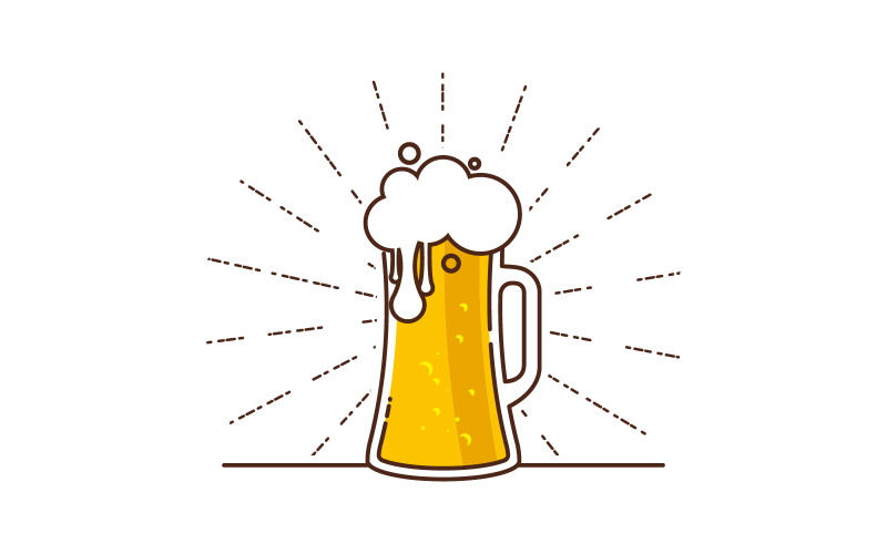Шаблон дизайна векторной иллюстрации пивного ремесла v.9