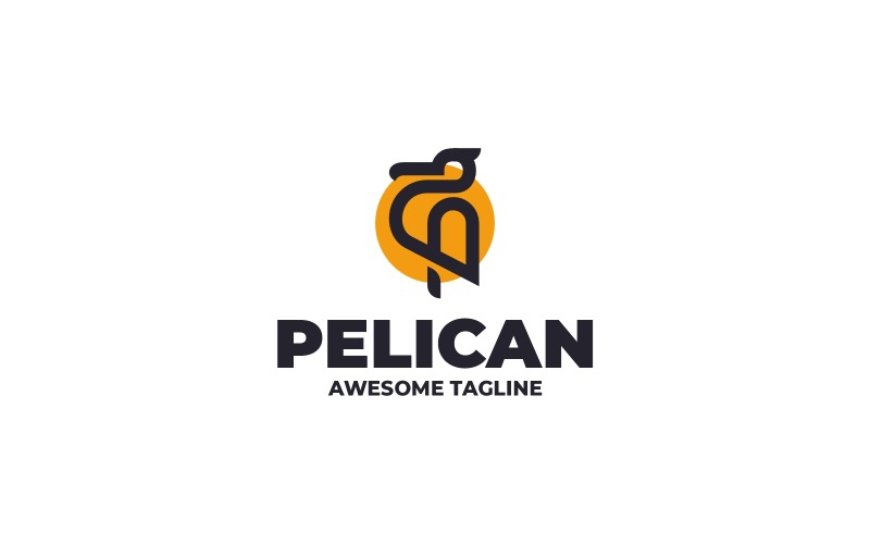 Шаблон логотипу Pelican Line Art 22