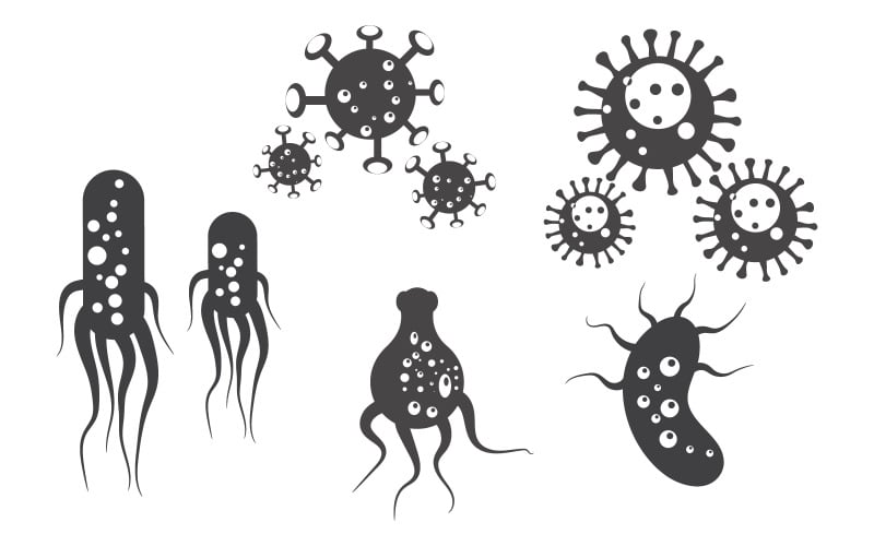 Virus medische vectorillustratie sjabloonontwerp v.2