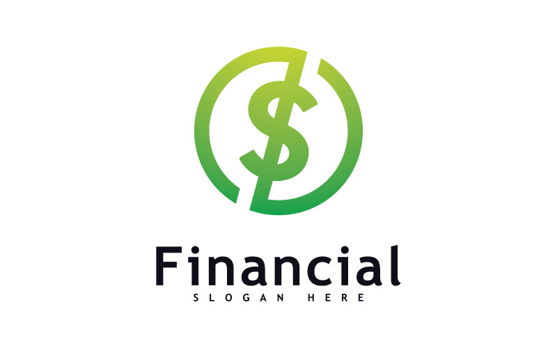 Concept de conception de logo d'argent vecteur. Logotype simple financier ou bancaire 5