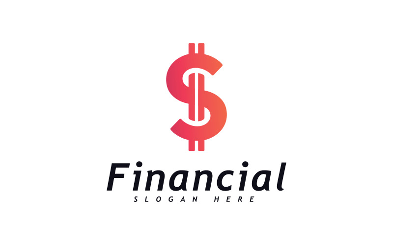 Geldlogo Ontwerpconcept Vector. Financieel of bank Eenvoudig logotype 3