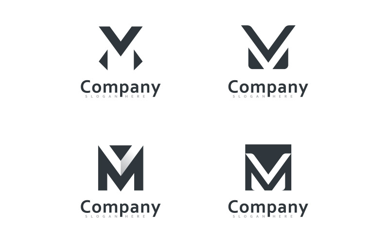 M en V MV logo vector ontwerp, Creatief initieel logo vector ontwerp 13