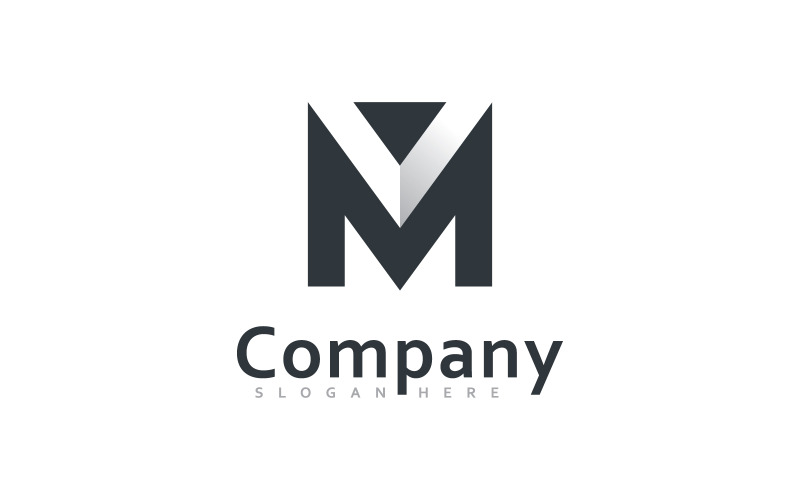 M en V MV logo vector ontwerp, Creatief initieel logo vector ontwerp 2