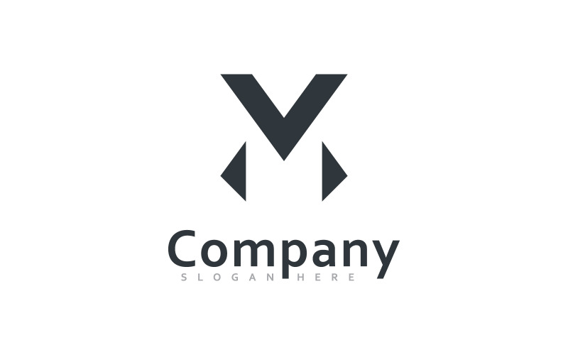 M і V MV векторний дизайн логотипу, творчий початковий векторний дизайн логотипу 3