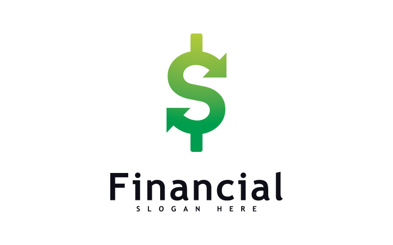 Para logosu Tasarım Konsepti Vektör. Finansal veya banka Basit logotipi 12