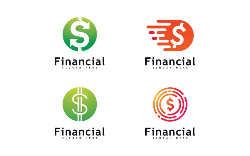 Peníze logo Koncepce designu Vektor. Finanční nebo bankovní jednoduchý logotyp 14