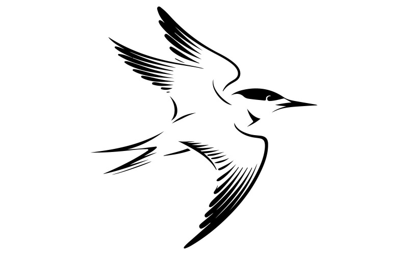 Ilustración vectorial del pájaro volando rápido