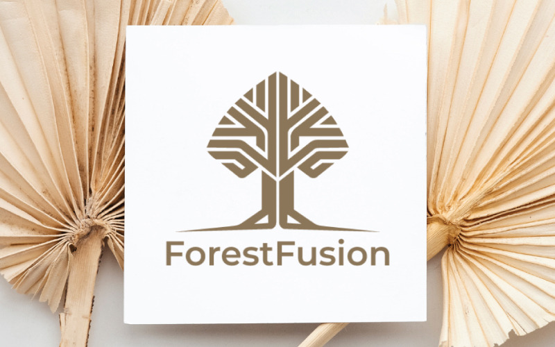 Modèle de logo d'arbre minimaliste pour une identité de marque biologique et naturelle