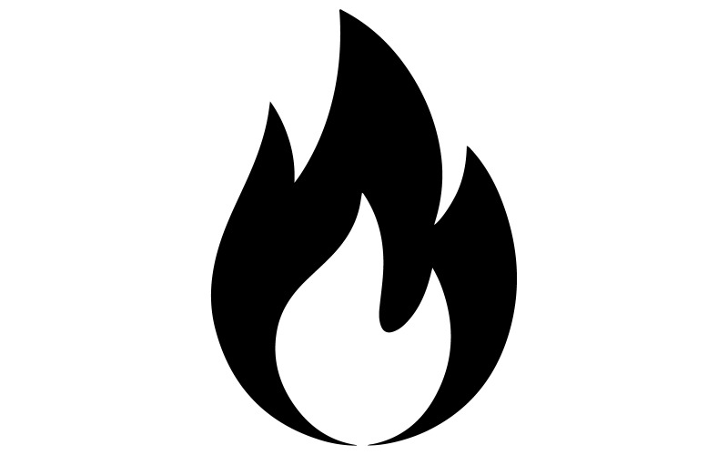 A simple minimalist illustration of a flame