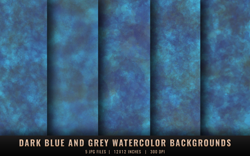Dunkelblaue und graue Aquarellhintergründe