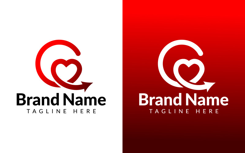 Lettre C Logo de connexion c Logo d'amour Logo de câlin Logo de cation Lien relation Cercle Continuer la ligne de flèche