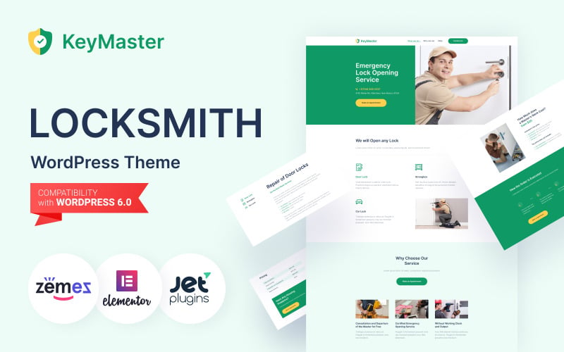 KeyMaster - Tema WordPress para Serviços de Segurança para Sites de Manutenção Doméstica