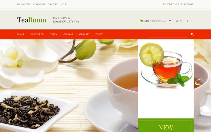 Kvalitní téma Magento čaj