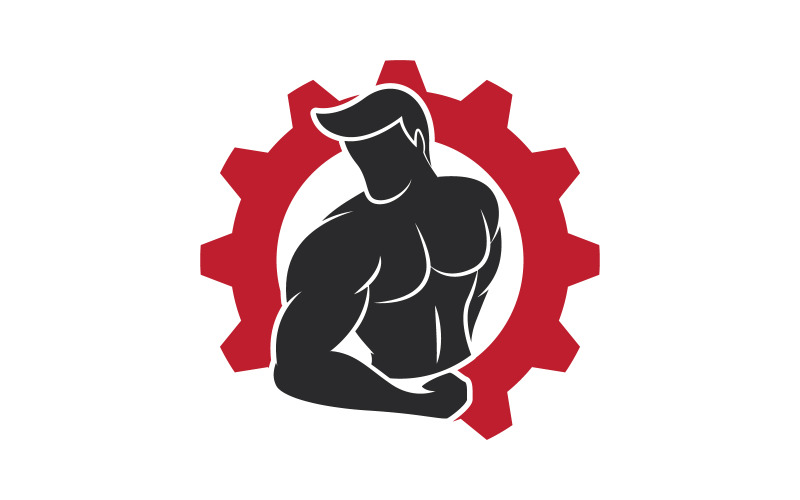 Étiquette de sport de remise en forme, badge de salle de sport, conception de logo de remise en forme v.5