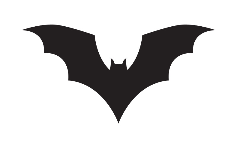 Mörk Bat vektor ikon mall illustration design v.11