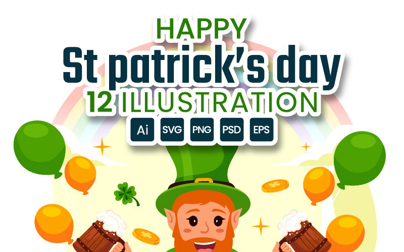 12 Glad St Patrick's Day Illustration