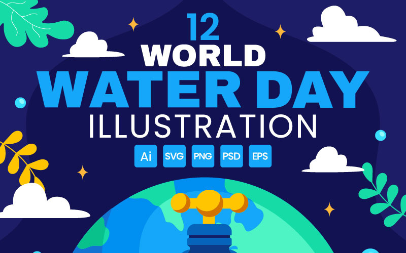 12 Weltwassertag, Vektor-Design-Illustration