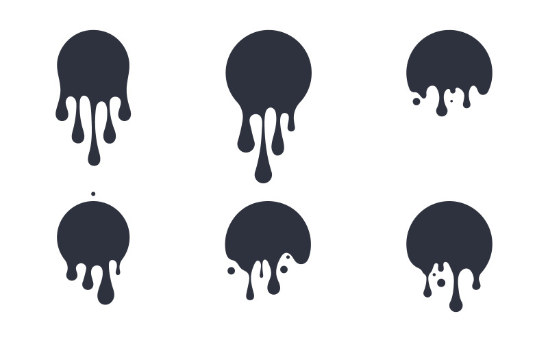 Zwarte inktdruppel Vector pictogram ontwerp illustratie v.2