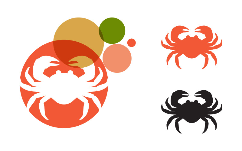 Crab vector icon logo illustration design template v.10