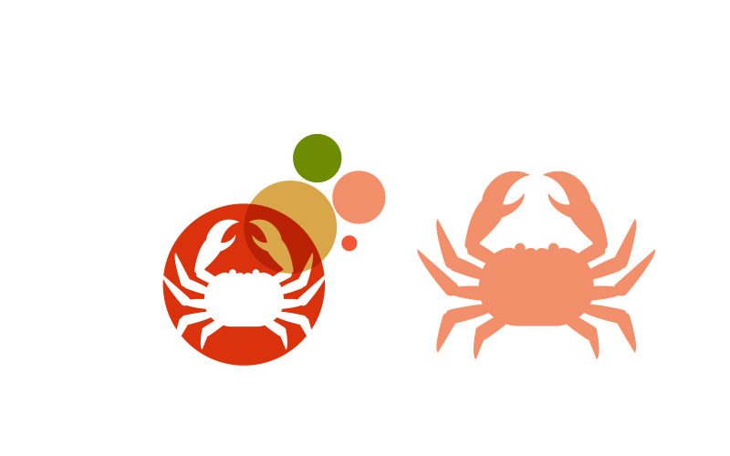 Krab vector icoon logo illustratie ontwerp sjabloon v.2